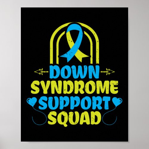 Trisomy 21 Down Syndrome Support Squad Ribbon Poster