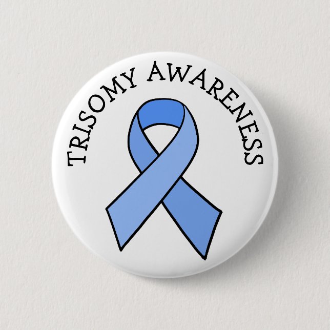 Trisomy Awareness Ribbon Button (Front)
