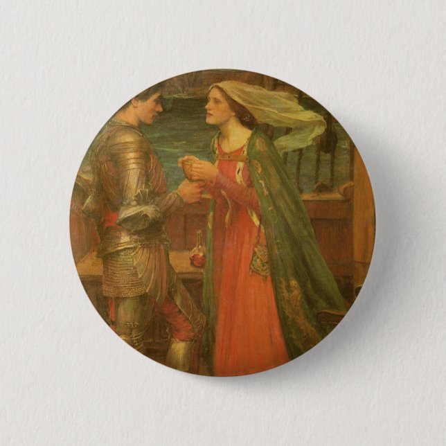 Tristan and Isolde by John William Waterhouse Pinback Button (Front)