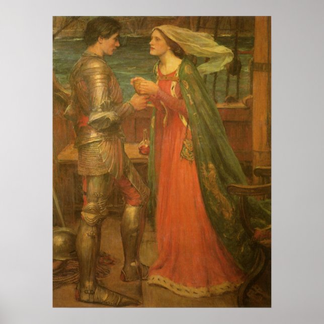 Tristan and Isolde by John William Waterhouse Poster (Front)