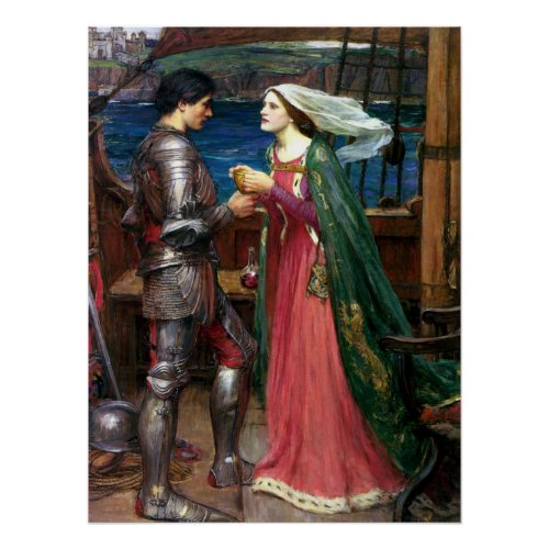 Tristan and Isolde by John William Waterhouse Poster