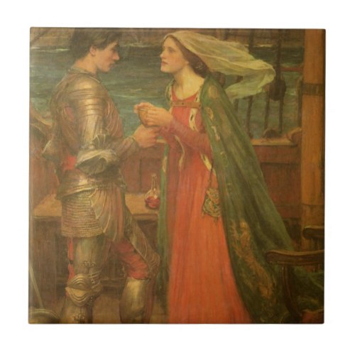 Tristan and Isolde by John William Waterhouse Tile