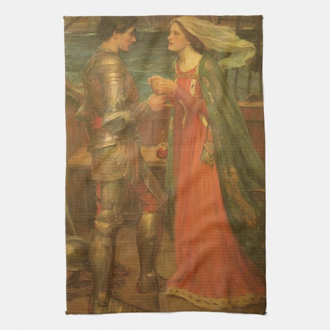 Tristan and Isolde by John William Waterhouse Towel (Vertical)