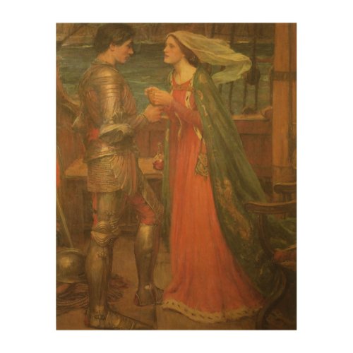 Tristan and Isolde by John William Waterhouse Wood Wall Art