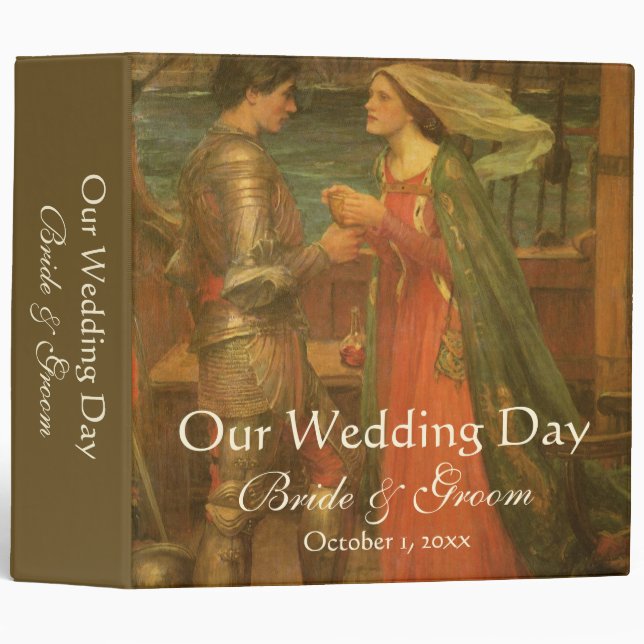 Tristan and Isolde by JW Waterhouse Wedding Binder (Front/Spine)