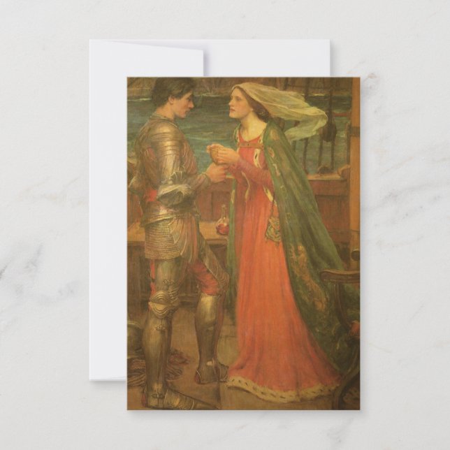 Tristan and Isolde by JW Waterhouse Wedding RSVP Card (Front)