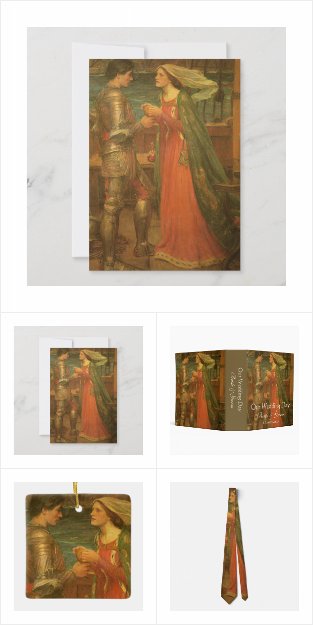 Tristan and Isolde by JW Waterhouse Wedding Set