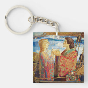 Tristan and Isolde, c. 1912 by John Duncan Keychain