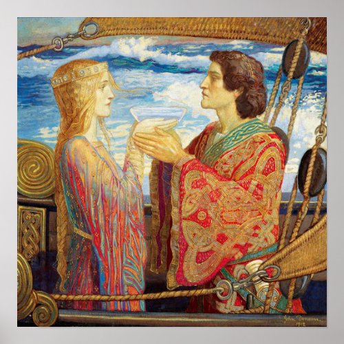 Tristan and Isolde c 1912 by John Duncan Poster