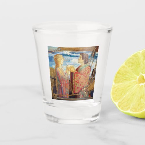 Tristan and Isolde c 1912 by John Duncan Shot Glass