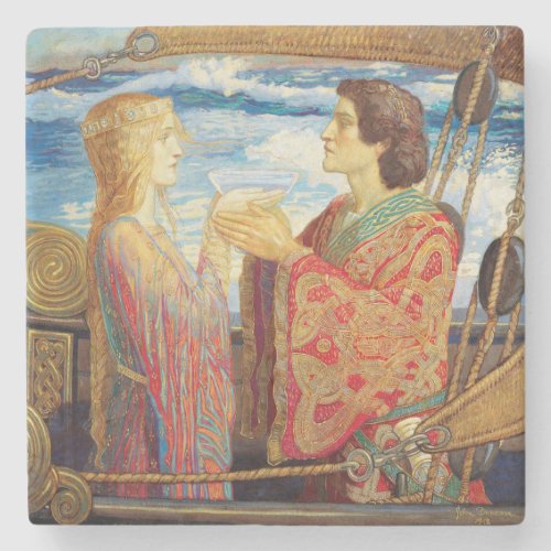 Tristan and Isolde c 1912 by John Duncan Stone Coaster