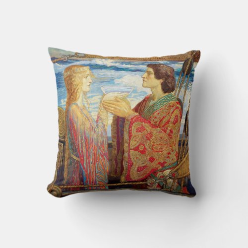 Tristan and Isolde c 1912 by John Duncan Throw Pillow