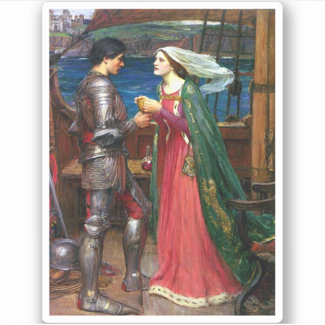 Tristan and Isolde, c. 1916 by John Waterhouse Sticker (Front)