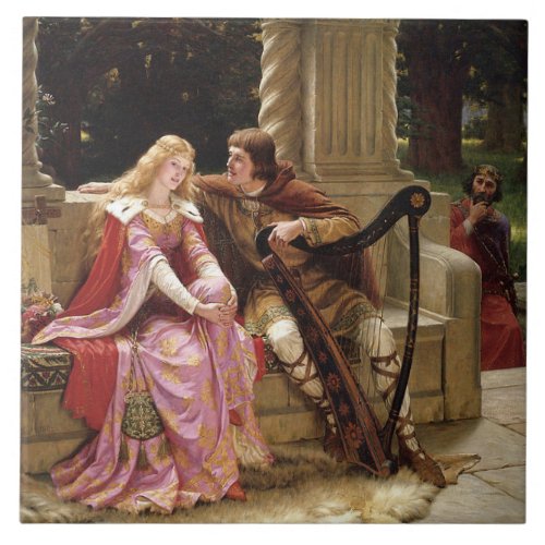 Tristan and Isolde Medieval Romance Vintage Art Ceramic Tile