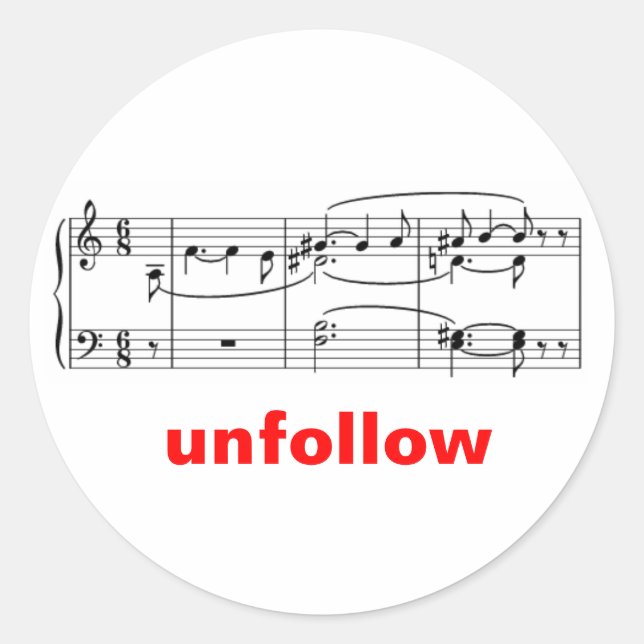 Tristan Chord Unfollow Classic Round Sticker (Front)