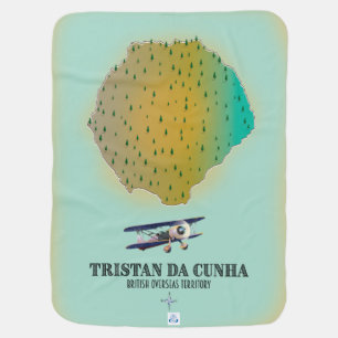 Tristan da Cunha British Overseas Territory map Baby Blanket