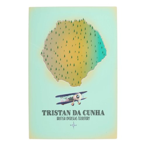 Tristan da Cunha British Overseas Territory map Metal Print