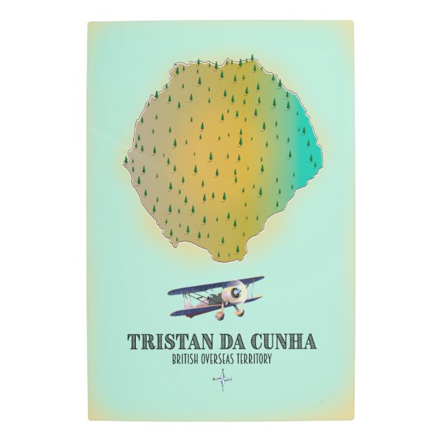 Tristan da Cunha British Overseas Territory map Metal Print (Front)