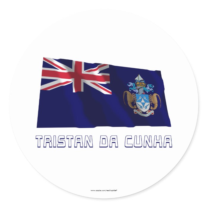 Tristan da Cunha Waving Flag with Name Sticker