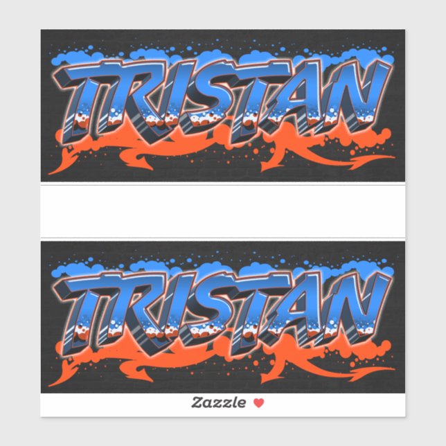 Tristan First Name Graffiti Sticker (Sheet)