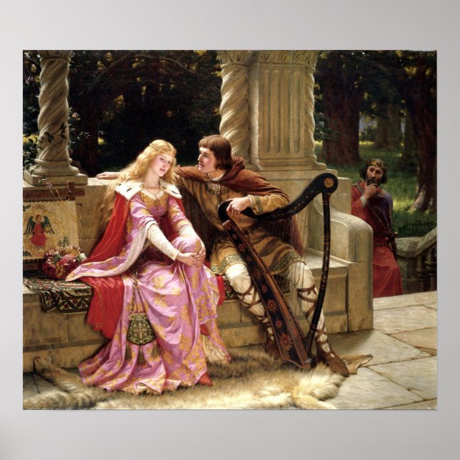 Tristan & Iseult by Edmund Leighton 1902 Poster (Front)