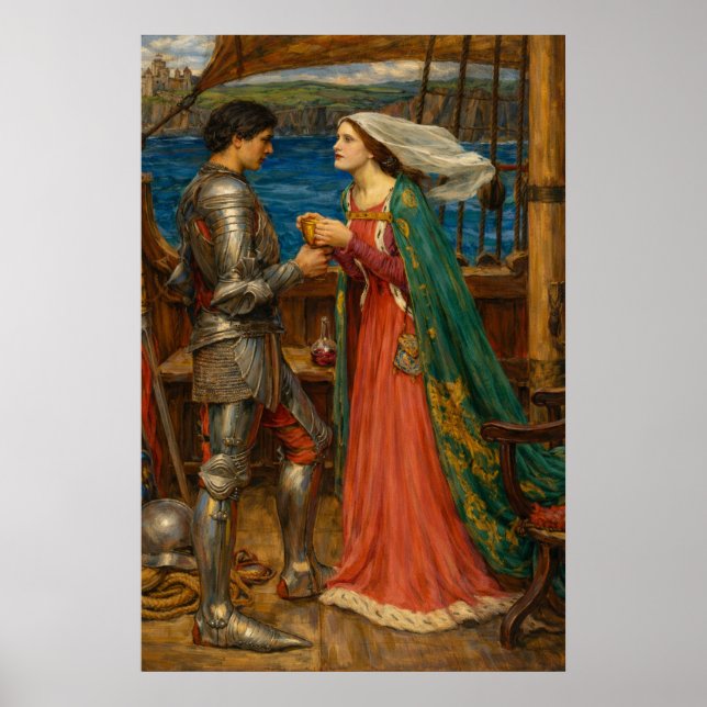 Tristran and Isolde by John William Waterhouse Poster (Front)
