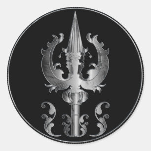Trisula -Trident of Shiva Classic Round Sticker
