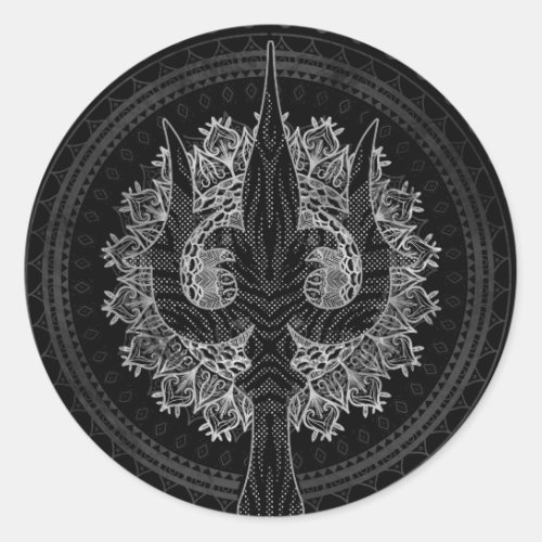 Trisula  _Trident of Shiva Classic Round Sticker