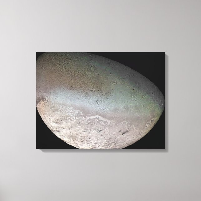 Triton, the largest moon of planet Neptune Canvas Print (Front)