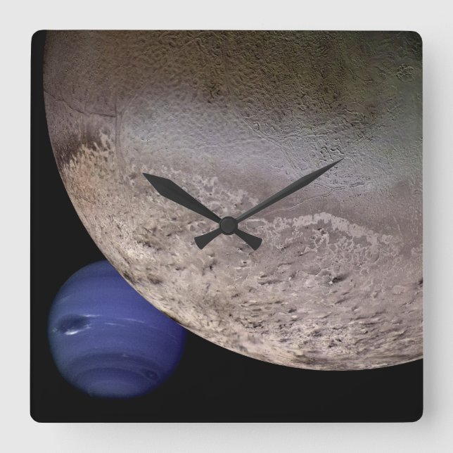 Triton with Neptune Square Wall Clock (Front)