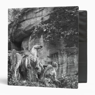 Tritons grooming two horses of the sun binder