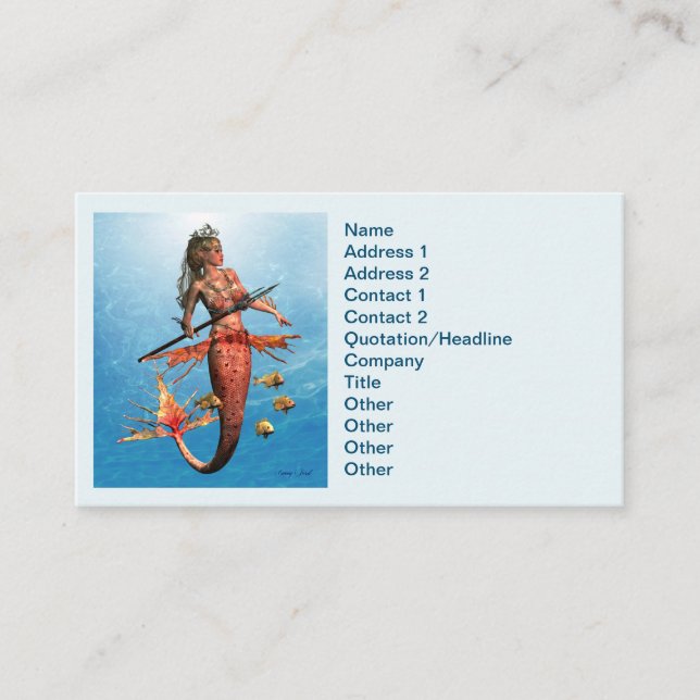 Tritons Mermaid Daughter Business Card (Front)
