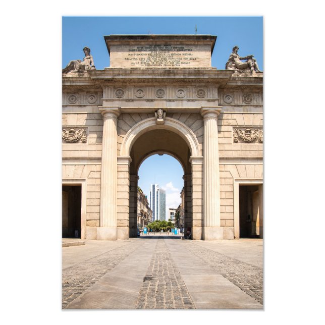 Triumph Arch in downtown Milan Photo Print (Front)