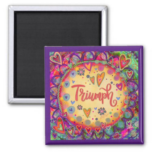 Triumph Heart Pretty Fun Purple Floral Inspirivity Magnet