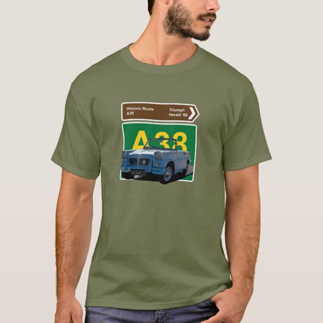 Triumph Herald. 1966. British. Historic Route A38. T-Shirt (Front)