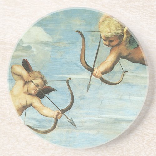 Triumph of Galatea Angels detail by Raphael Sanzio Drink Coaster