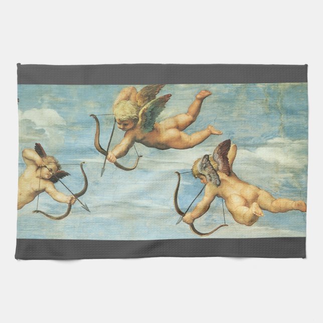 Triumph of Galatea Angels detail by Raphael Sanzio Kitchen Towel (Horizontal)