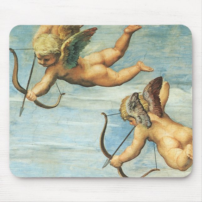 Triumph of Galatea Angels detail by Raphael Sanzio Mouse Pad (Front)