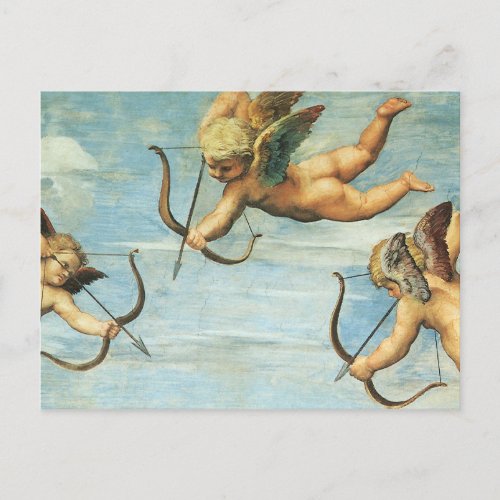 Triumph of Galatea Angels detail by Raphael Sanzio Postcard