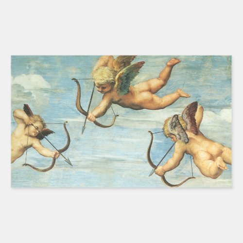 Triumph of Galatea Angels detail by Raphael Sanzio Rectangular Sticker