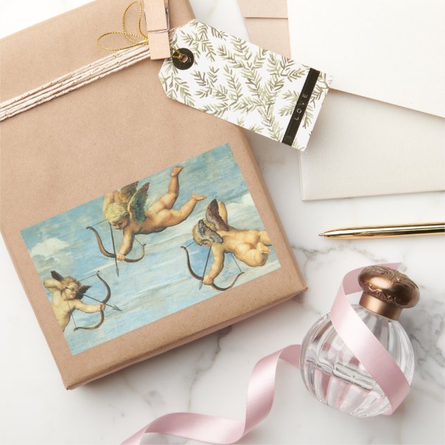 Triumph of Galatea Angels detail by Raphael Sanzio Rectangular Sticker (Gifting)