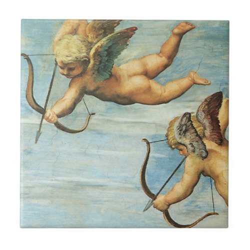 Triumph of Galatea Angels detail by Raphael Sanzio Tile