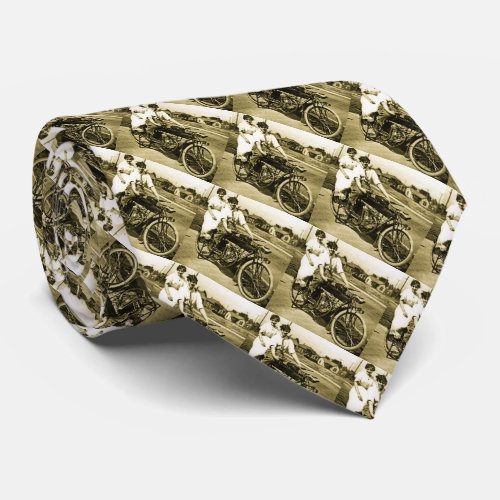 Triumph of Love Dating on a Motorcycle Vintage Tie