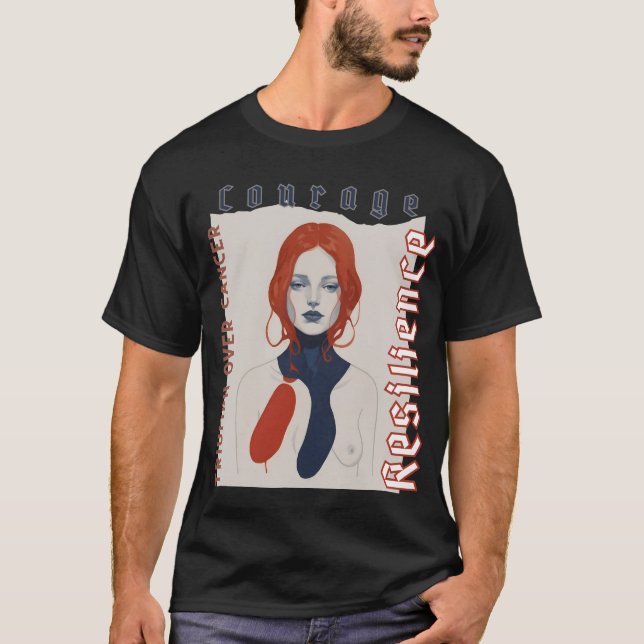 Triumph Over Cancer - Bold Abstract Portrait Women T-Shirt (Front)