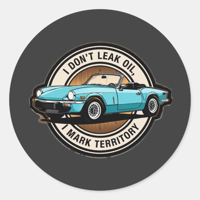 Triumph Spitfire tagline design Classic Round Sticker (Front)