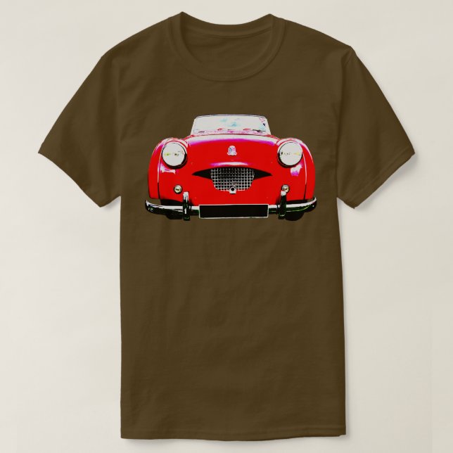 Triumph TR2 1950s British classic bold red T-Shirt (Design Front)