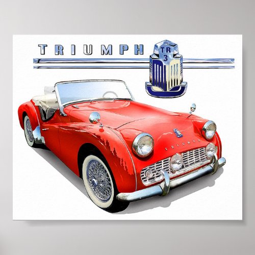 Triumph TR3 painting Poster