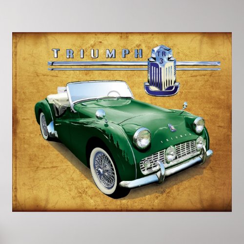 Triumph TR3 vintage roadster Poster