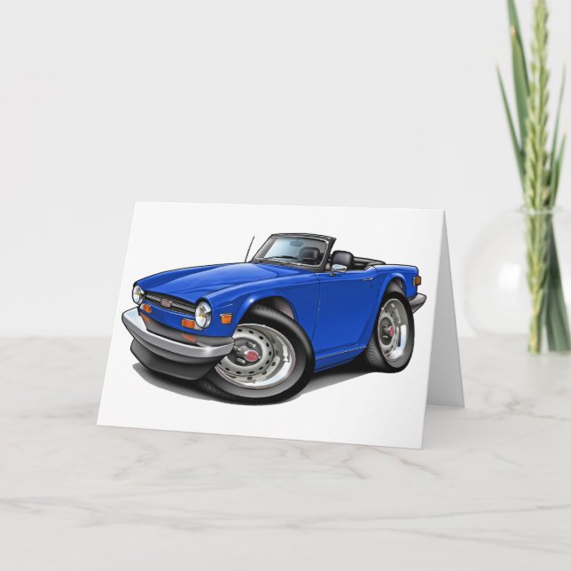 Triumph TR6 Blue Car Card (Front)