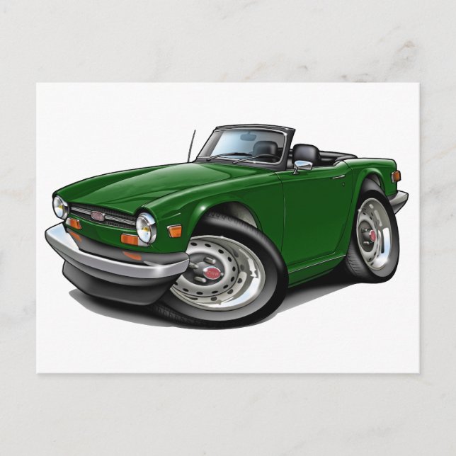 Triumph TR6 Green Car Postcard (Front)